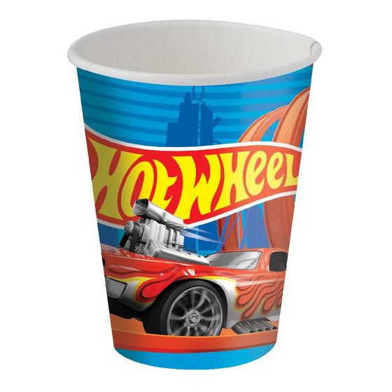 Imagem de Copo Papel Tema 200ml Hot Wheels Carros - 08 unid