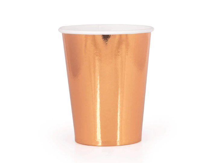 Imagem de Copo Papel Tema 250ml Rosé Gold Metalizado - 10 unid