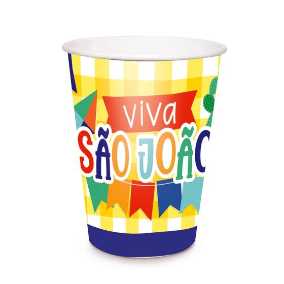 Imagem de Copo Papel Viva São João 240ML - 8 Unidades - Cromus Festas - Rizzo