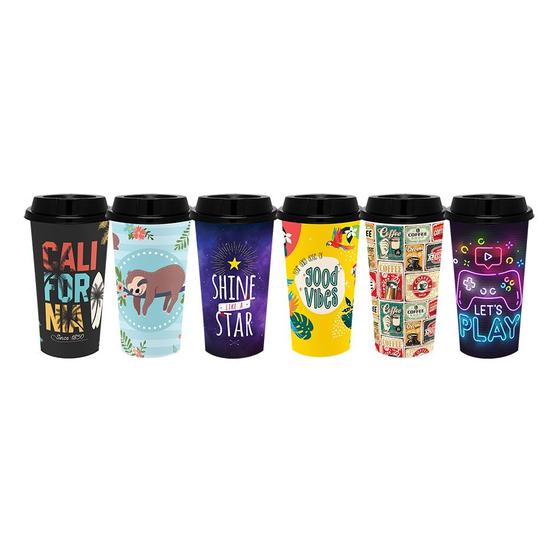 Imagem de Copo Para Bebidas 550ml Diversas Estampas Jaguar - 4165