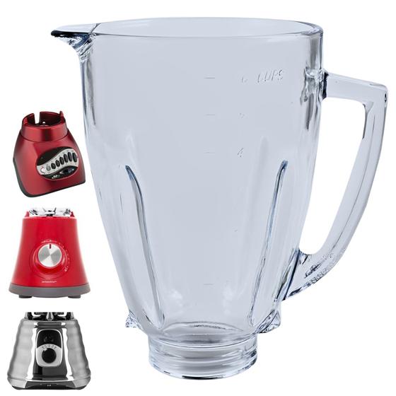 Copo Para Liquidificador Redondo Oster Osterizer e Super Chef 1,25L Vidro Sem Tampa Eletrodoméstico Menor preço em Copo Para Liquidificador Redondo Oster Osterizer e Super Chef 1,25L Vidro Sem Tampa Eletrodoméstico