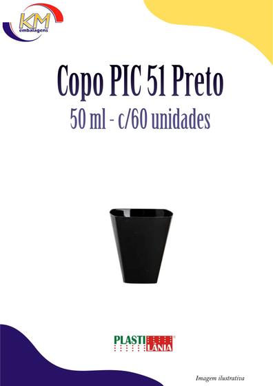 Imagem de Copo PIC 51Preto  50 ml c/60 unid. - Plastilânia - mousse, sobremesa,  doces, brigadeiro (9998936)