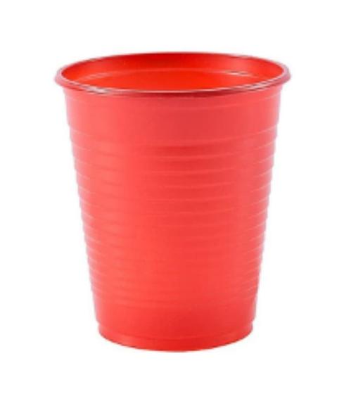 Imagem de Copo Plástico 200Ml Vermelho Com 50 Regina