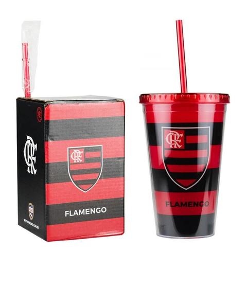 Imagem de Copo Plástico Canudo 450ml - Flamengo