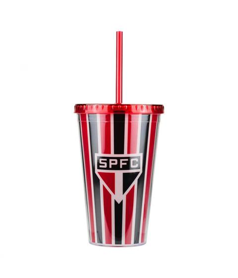 Imagem de Copo Plástico Canudo 450ml - SPFC