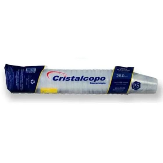 Imagem de Copo Plástico Descartável 250 ml Branco 100 unidades  Cristalcopo