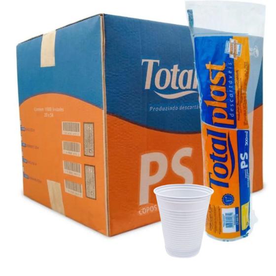 Imagem de Copo Plástico Descartável Totalplast Transparente Água Refrigerante - 500ml - CX 1000 Unidades (20x50pct)