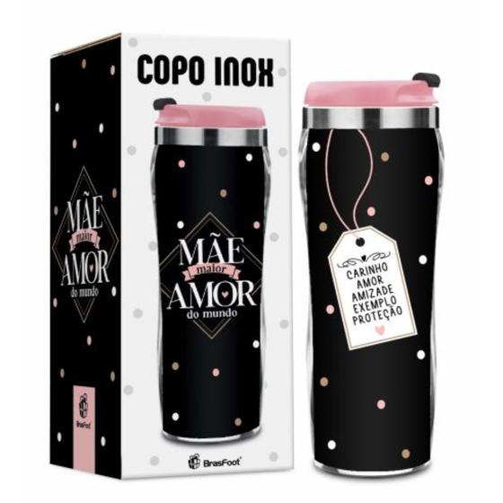 Imagem de Copo Plastico Inox Temas New Mae Maior Amor Do Mundo