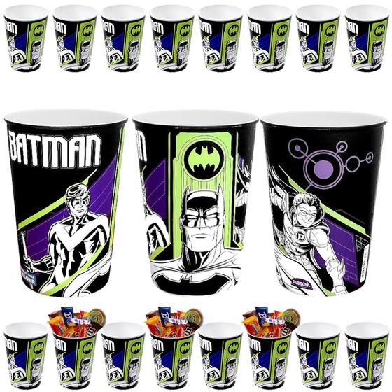Imagem de Copo Plasútil de 320ml do Batman para Festa de Crianças kit com 15