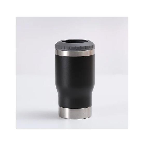Imagem de Copo Porta Lata Cerveja 6x1 Garrafa Longneck Térmico de Inox Com Abridor 420ml 5816