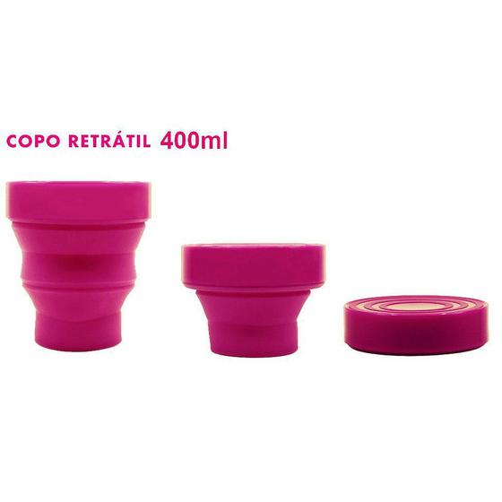 Imagem de Copo Retrátil e dobrável 400ml -  Copo reutilizável e resistente