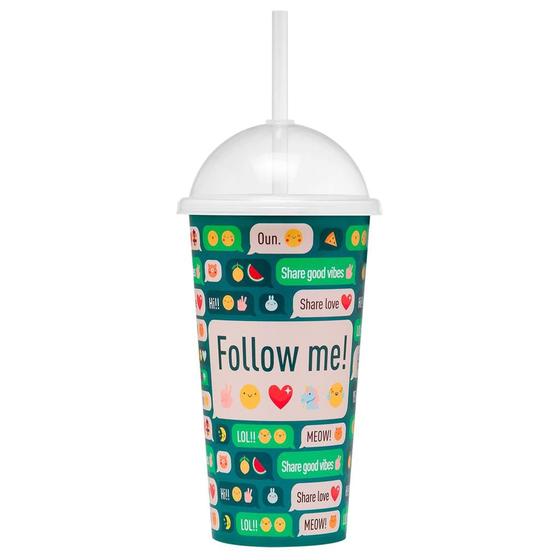 Imagem de Copo Shake Com Canudo Linha Teen - Bpa Free - 550ml