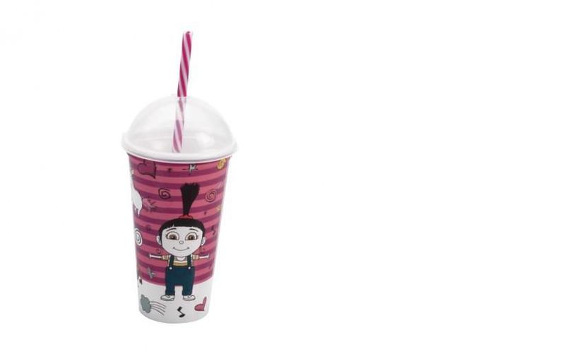 Imagem de Copo Shake de Plástico 500 ml com Tampa e Canudo Meu Malvado