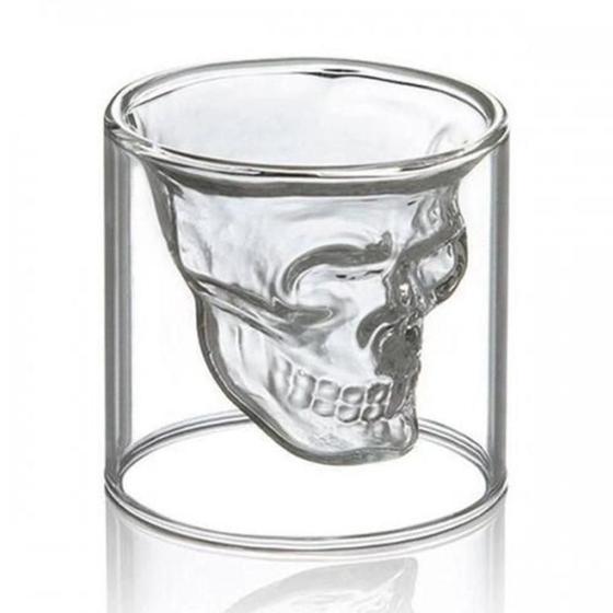 Imagem de Copo Shot Caveira P/ Dose 75Ml Tequila Whisky Cristal Skull