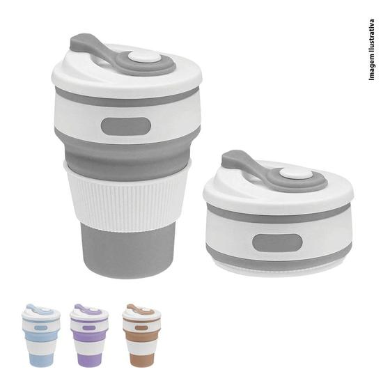 Copo Silicone Retrátil Dobrável C/ Tampa Reutilizável 350ml Menor preço em Copo Silicone Retrátil Dobrável C/ Tampa Reutilizável 350ml