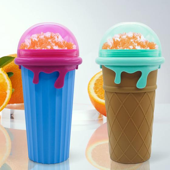 Imagem de Copo Slushy RAUMAXE - Pacote com 2 Unidades (500ml) - Frozen Magic