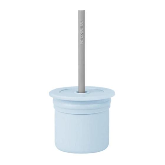 Imagem de Copo Snack com Canudo Silicone Sip + Snack Blue e Grey - Minikoioi