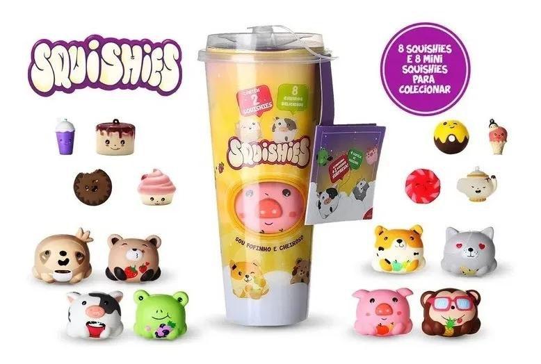 Imagem de Copo Squishies Surpresa Mini Bichinhos Chaveiro Fofo Coleção