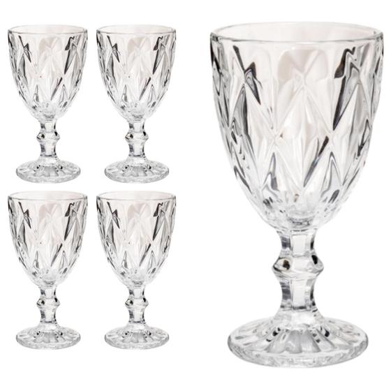 Copo Taça Vidro Diamante Transparente Para Agua 300ml 4Un Menor preço em Copo Taça Vidro Diamante Transparente Para Agua 300ml 4Un