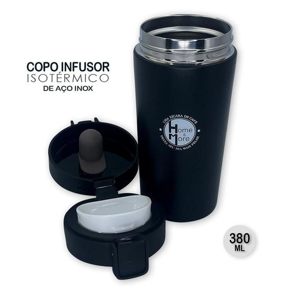 Imagem de Copo Térmico 380Ml Caneca Inox Com Infusor Para Chá E Café