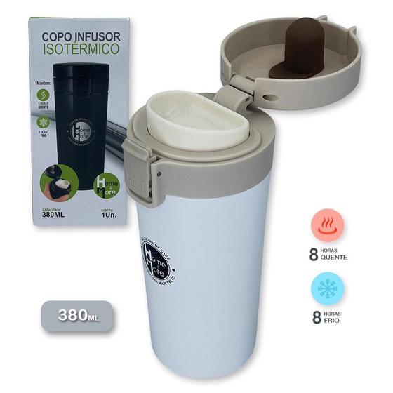 Imagem de Copo Térmico 380Ml Caneca Inox Com Infusor Para Chá E Café