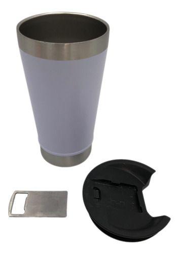 Imagem de Copo Termico 473ml Totalmente Liso Inox Com Tampa E Abridor 