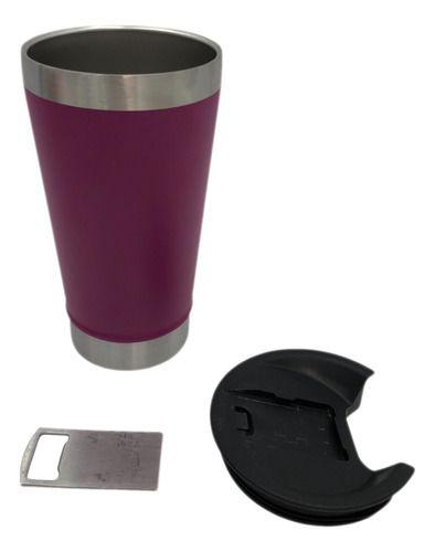 Imagem de Copo Termico 473ml Totalmente Liso Inox Com Tampa E Abridor 