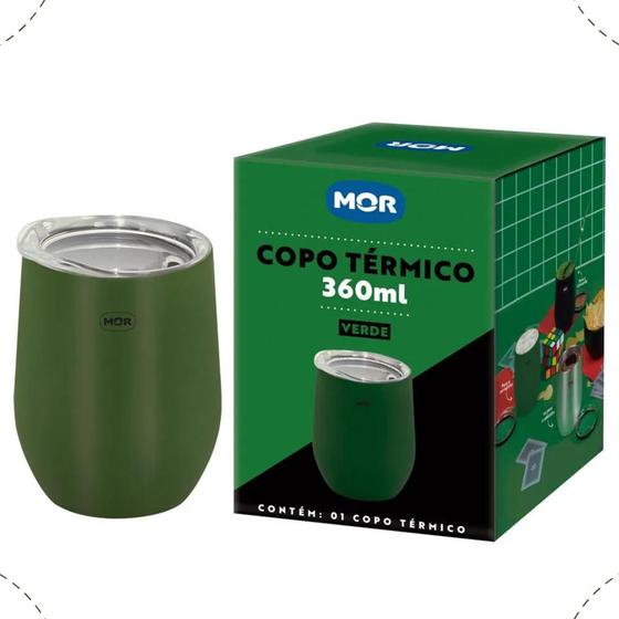 Imagem de Copo Térmico Aço Inox 360ml Com Tampa Bebida Gelada Quente Cerveja Café