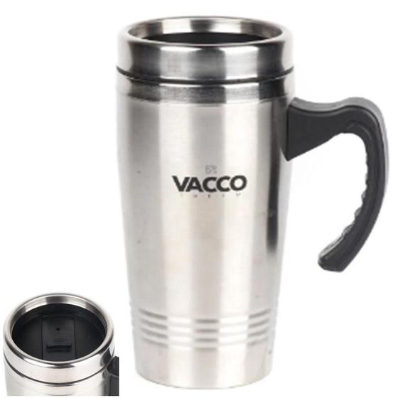 Imagem de Copo Térmico Aço Inox 450Ml Vacco Com Tampa Beber Liquido