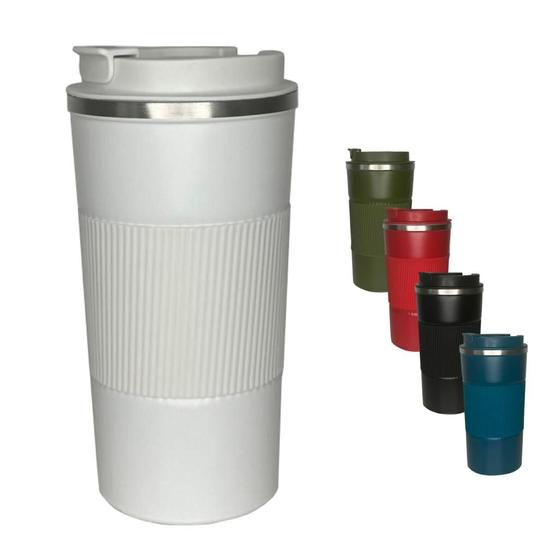 Imagem de Copo Térmico Aço Inox Com Tampa Café Chá Quente Gelado 510ml