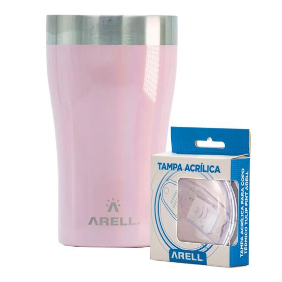 Imagem de Copo Térmico Arell Com Tampa P/ Cerveja Café Original 500Ml