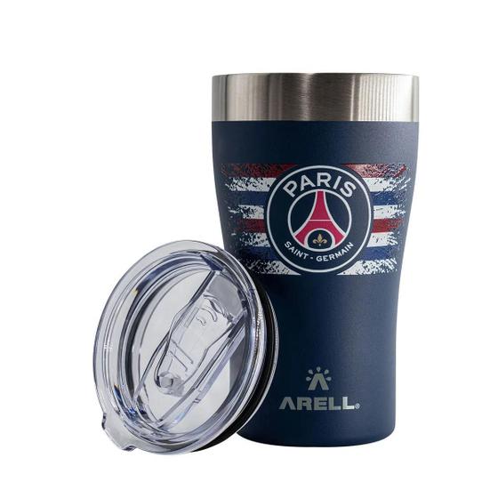 Imagem de Copo Térmico Arell PSG Com Tampa Para Cerveja Bebidas 500ml