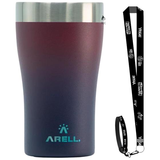 Imagem de Copo Térmico Arell Tulip Pint Inox 473ml com Tirante Porta Copo