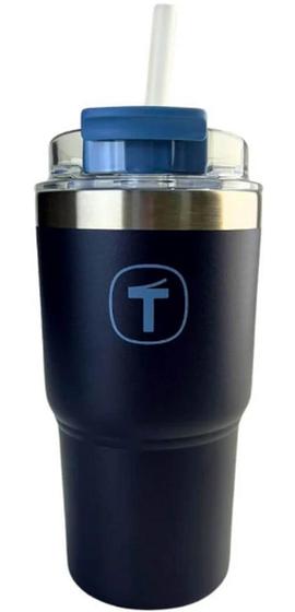 Imagem de Copo Térmico Big T  630ml com canudo Azul Mar Profundo Tupperware