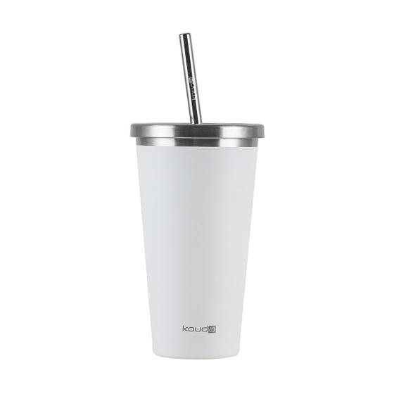 Imagem de Copo Térmico Branco Com Canudo 570ml Kouda