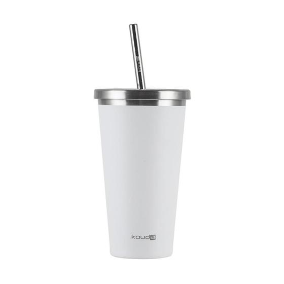 Imagem de Copo Térmico Branco Com Canudo 570Ml Kouda