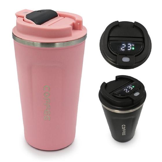 Imagem de Copo Termico C/Tampa 510ml Aço Inox C/Marcador de Temperatura