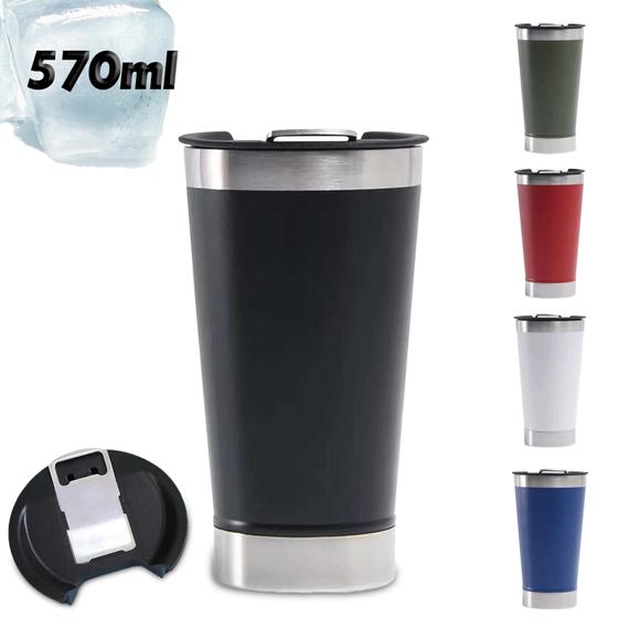 Imagem de Copo Térmico Cerveja 570ml em Aço Inox com Abridor de Garrafa