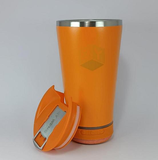Imagem de Copo Térmico Com Caixa De Som E Bateria Recarregável Bluetooth 420ml