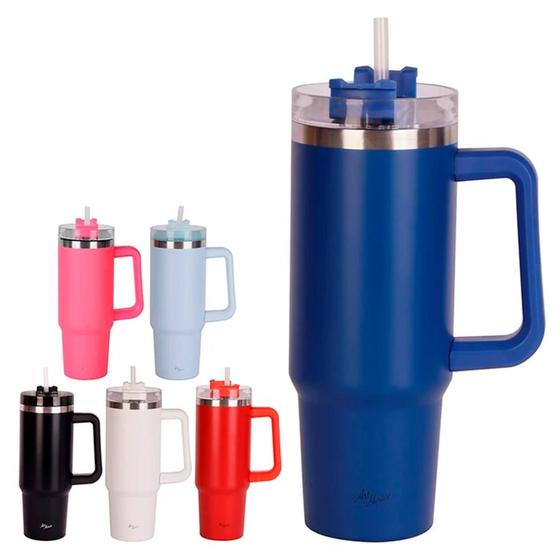 Imagem de Copo termico com canudo e alca 850ml