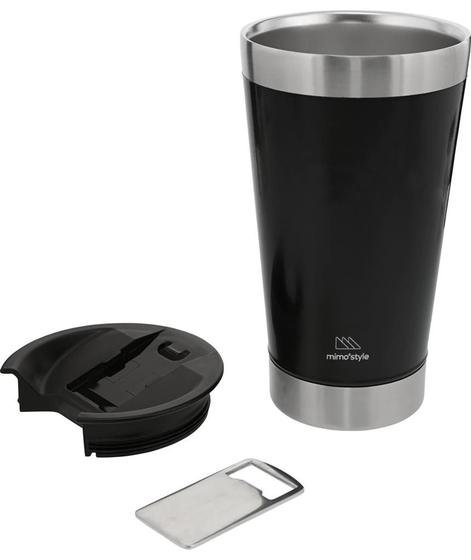 Imagem de Copo Termico Com Tampa Cerveja Chopp Inox Parede Dupla 500ml - Mimo Style