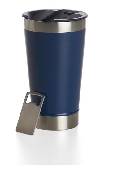 Imagem de Copo Termico Com Tampa E Abridor Para Bebidas Quente Gelada Chopp 473 ml
