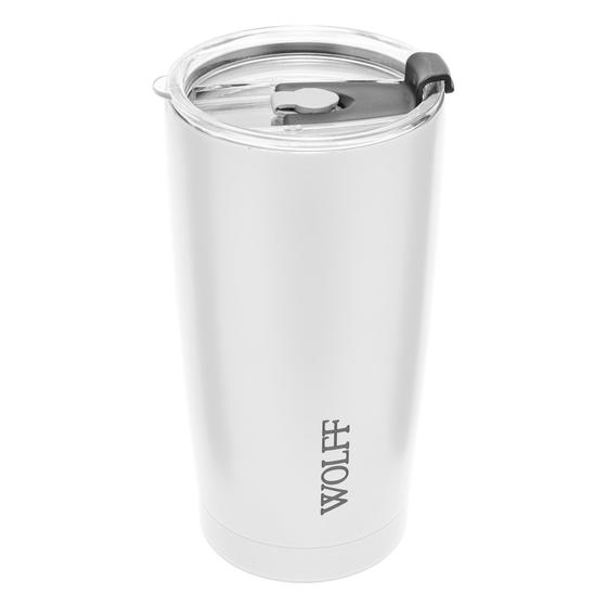 Imagem de Copo Térmico de Aço Inox Parede Dupla Com Tampa 600ml  Branco