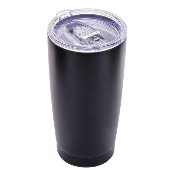 Imagem de Copo térmico de aço inox parede dupla com tampa preto 600ml - wolff