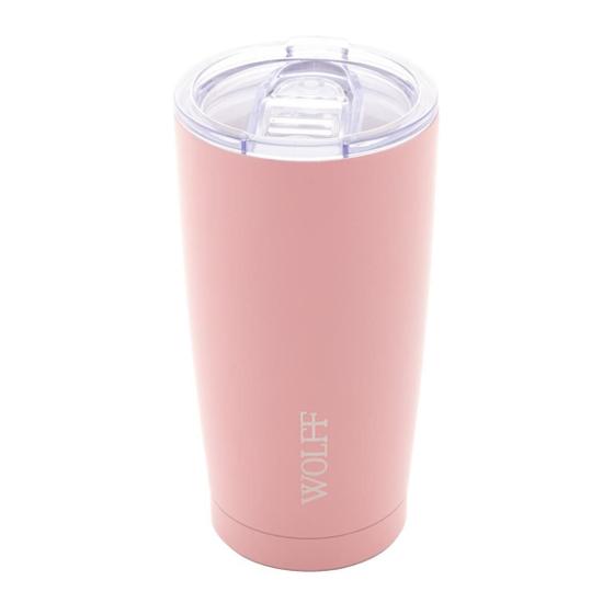 Imagem de Copo Térmico De Aço Inox Rose Com Tampa Parede Dupla 600Ml