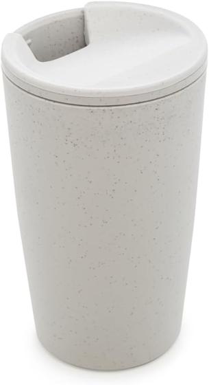 Imagem de Copo Térmico de Bambu e PP Parede Dupla com Tampa Amarelo 500ml