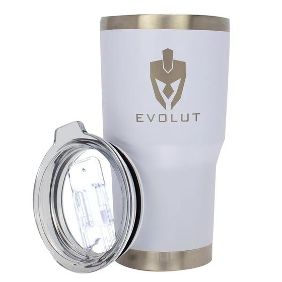 Copo Térmico de Bebida Evolut Com Tampa Branco 473ml Cor Polar Inoxidável Menor preço em Copo Térmico de Bebida Evolut Com Tampa Branco 473ml Cor Polar Inoxidável