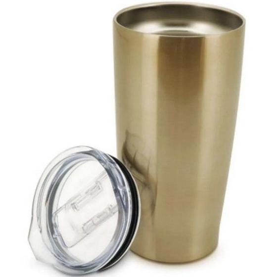Imagem de Copo Termico de Cerveja INOX Bronze com Tampa 590ML Mimo STYLE AJ20037