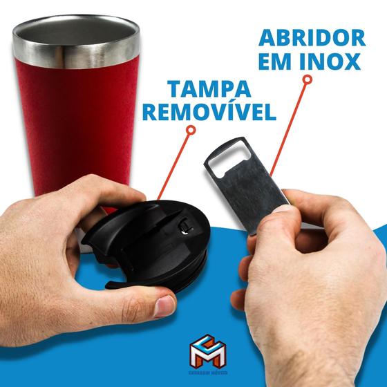 Copo Térmico De Cerveja Inox Com Abridor E Tampa 473ml Personalizado é boa?