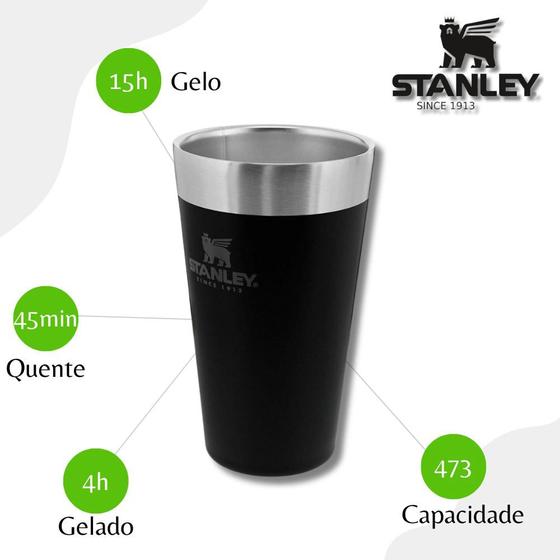 Imagem de Copo Térmico De Cerveja Sem Tampa Stanley 473ml - Matte Black